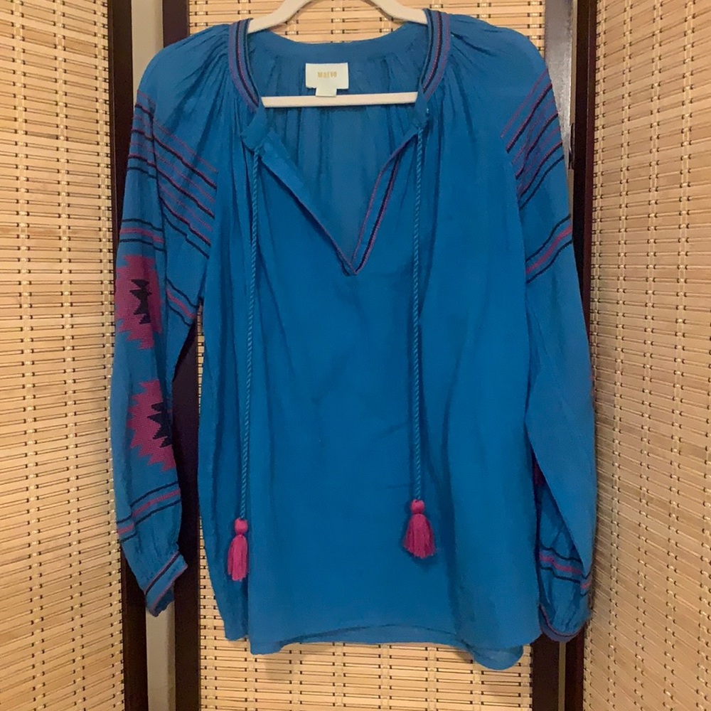 Maeve Bohemian blue top